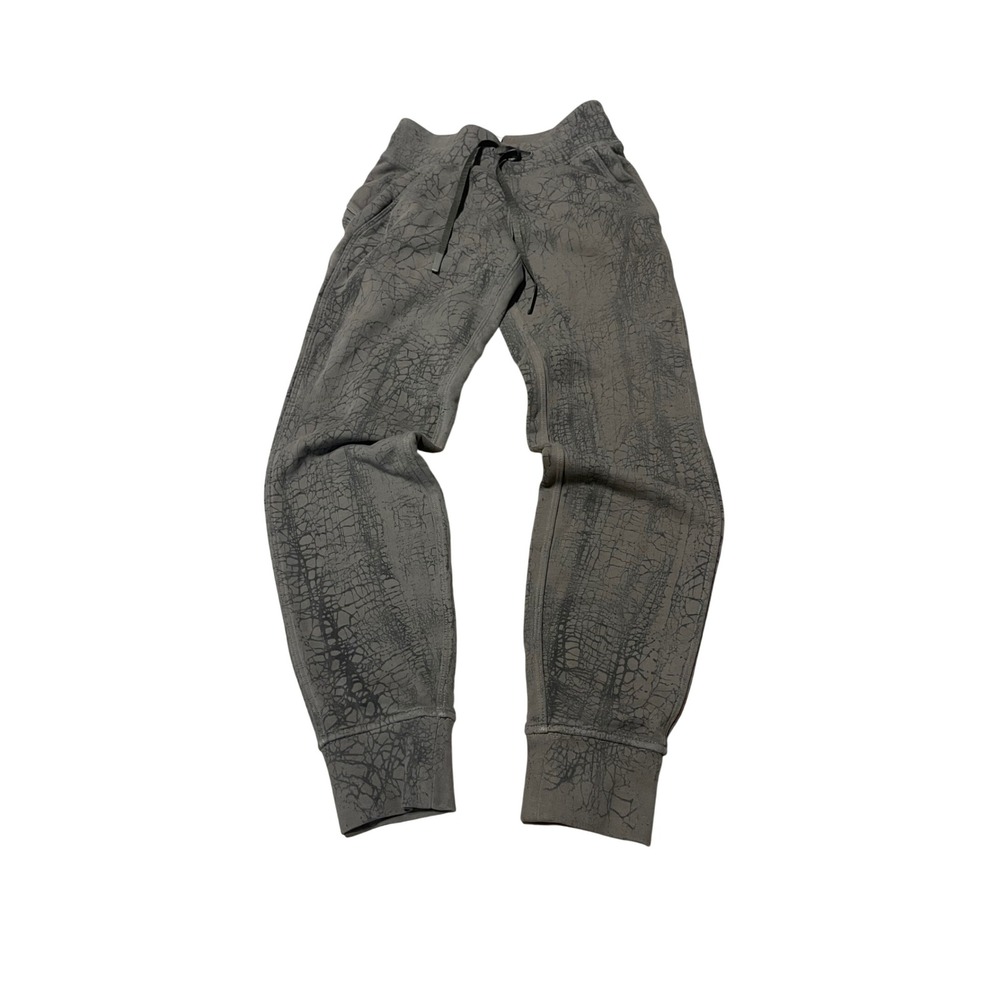 Lululemon Scuba High-Rise Jogger Grey Crackle Print Sweatpants Size 0